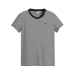 Levis Camiseta Perfect Rayas Blanco y Negro Mujer