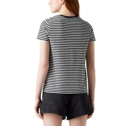 Levis Camiseta Perfect Rayas Blanco y Negro Mujer