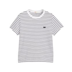 Levis Camiseta Favorite Rayas Blanca y Negra White Black Mujer