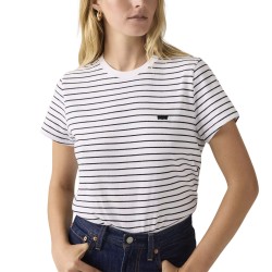 Levis Camiseta Favorite Rayas Blanca y Negra White Black Mujer