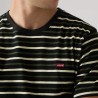 Levis Camiseta Original A Rayas Verde Negro Beige Andor Stripe Jet Black Hombre