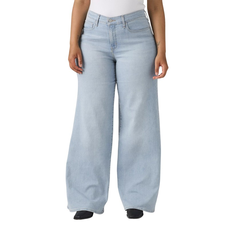 Levis Pantalón Vaquero Jeans 318 Shaping Wide Azul Claro Glass of Water Mujer