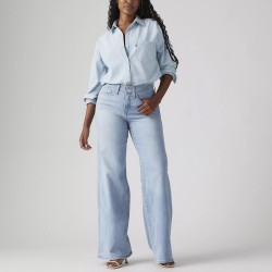 Levis Pantalón Vaquero Jeans 318 Shaping Wide Azul Claro Glass of Water Mujer