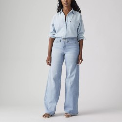 Levis Pantalón Vaquero Jeans 318 Shaping Wide Azul Claro Glass of Water Mujer