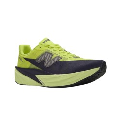 New Balance Zapatilla Running Fuelcell Rebel V5 Negro Amarillo Fluor Alkaline Green Dark Silver Metallic Hombre