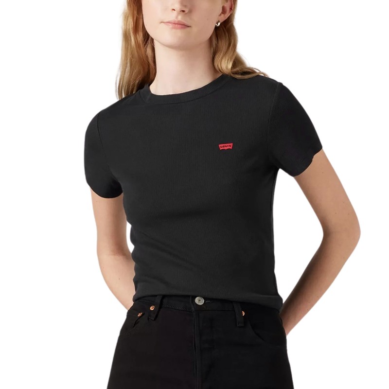 Levis Camiseta Essential Negro Caviar Cotton Mujer