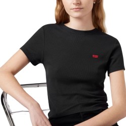 Levis Camiseta Essential Negro Caviar Cotton Mujer