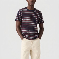 Levis Camiseta SS Original A Rayas Azul Burdeos Blanco Andor Stripe Navy Blazer Hombre