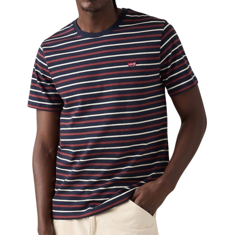 Levis Camiseta SS Original A Rayas Azul Burdeos Blanco Andor Stripe Navy Blazer Hombre