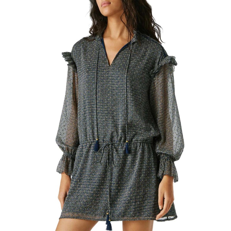 Pepe Jeans Vestido Alex Azul Beige Deep Sea Blue Mujer