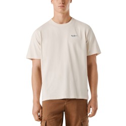 Pepe Jeans Camiseta Contrast Beige Ivory White Hombre
