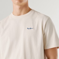 Pepe Jeans Camiseta Contrast Beige Ivory White Hombre