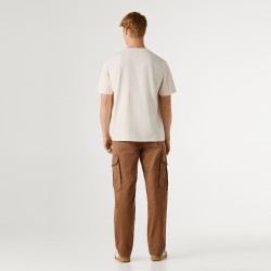Pepe Jeans Camiseta Contrast Beige Ivory White Hombre