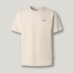 Pepe Jeans Camiseta Contrast Beige Ivory White Hombre