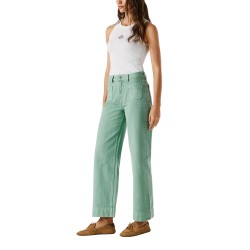 Pepe Jeans Pantalón Vaquero Jean Straight Verde Bleach Green Mujer