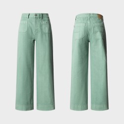 Pepe Jeans Pantalón Vaquero Jean Straight Verde Bleach Green Mujer