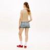 Tommy Hilfiger Polo Acanalado Slim Beige White Clay Mujer