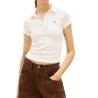 Tommy Hilfiger Polo Acanalado Slim Blanco Ecru Mujer
