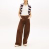 Tommy Hilfiger Polo Acanalado Slim Blanco Ecru Mujer