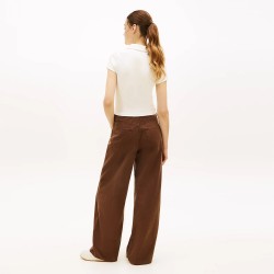 Tommy Hilfiger Polo Acanalado Slim Blanco Ecru Mujer