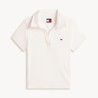 Tommy Hilfiger Polo Acanalado Slim Blanco Ecru Mujer