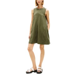 Tommy Hilfiger Vestido Linen Dress Verde Bay Leaf Mujer