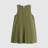 Tommy Hilfiger Vestido Linen Dress Verde Bay Leaf Mujer