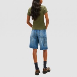 Tommy Hilfiger Camiseta Slim Essential Verde Bay Leaf Mujer