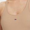 Tommy Hilfiger Camiseta Slium Racer Beige White Clay Mujer