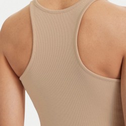Tommy Hilfiger Camiseta Slium Racer Beige White Clay Mujer