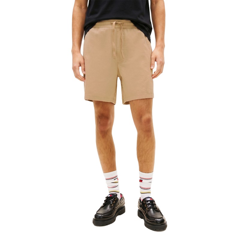 Tommy Hilfiger Pantalón Corto Linen Blend Pull On Beige Gentle Gold Hombre