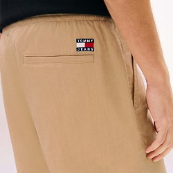 Tommy Hilfiger Pantalón Corto Linen Blend Pull On Beige Gentle Gold Hombre