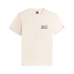 Tommy Hilfiger Camiseta Gym Block Crema Ancient White Hombre
