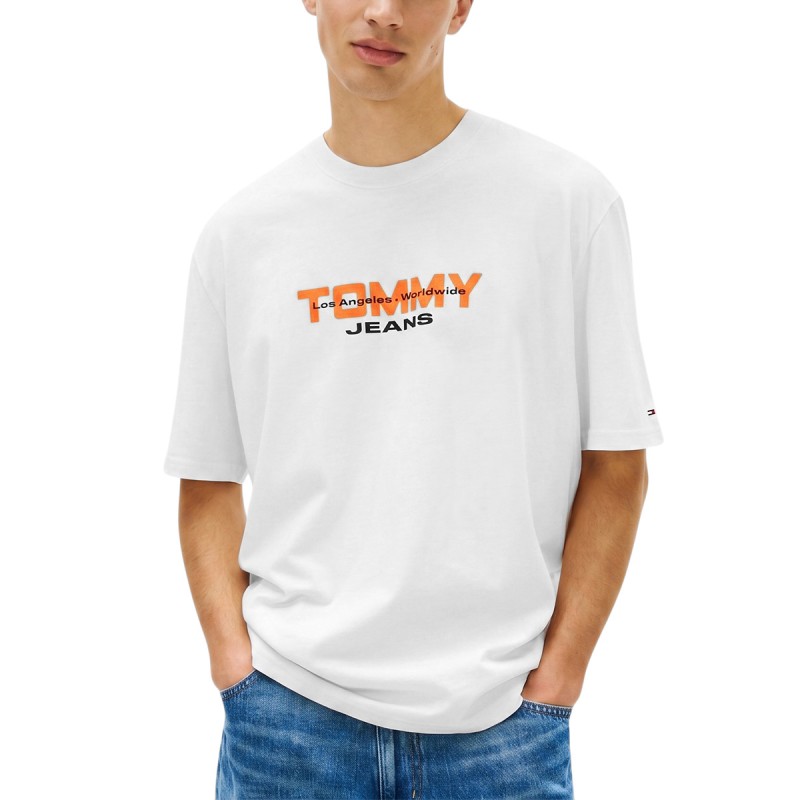 Tommy Hilfiger Camiseta 90s TJ Block Blanco Ecru Hombre