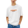 Tommy Hilfiger Camiseta 90s TJ Block Blanco Ecru Hombre