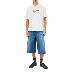 Tommy Hilfiger Camiseta 90s TJ Block Blanco Ecru Hombre