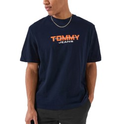 Tommy Hilfiger Camiseta 90s TJ Block Azul Oscuro Dark Night Navy Hombre