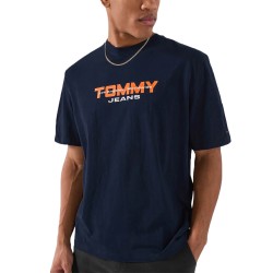 Tommy Hilfiger Camiseta 90s TJ Block Azul Oscuro Dark Night Navy Hombre