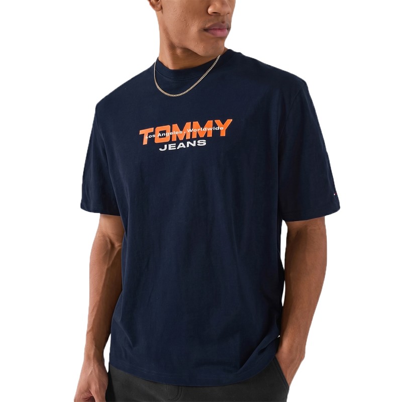 Tommy Hilfiger Camiseta 90s TJ Block Azul Oscuro Dark Night Navy Hombre