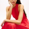 Tommy Hilfiger Vestido Largo Slim Sin Mangas Rojo Red Alert Mujer