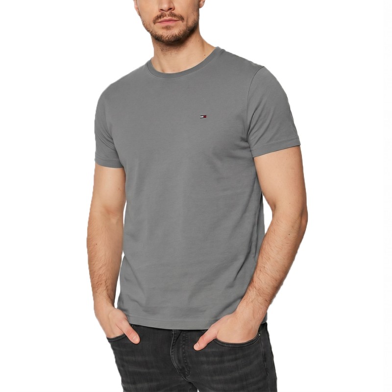 Tommy Hilfiger Camiseta Slim Hersey Tee Gris Gravel Grey Hombre