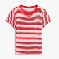Tommy Hilfiger Camiseta Slim Esesential A Rayas Rojo Blanco Mujer