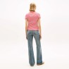 Tommy Hilfiger Camiseta Slim Esesential A Rayas Rojo Blanco Mujer