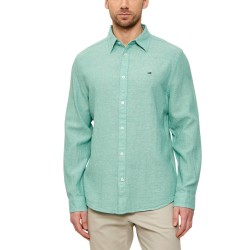 Tommy Hilfiger Camisa De Lino Linen Blend Shirt Verde Bahama Green Hombre