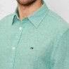 Tommy Hilfiger Camisa De Lino Linen Blend Shirt Verde Bahama Green Hombre