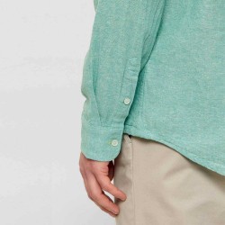 Tommy Hilfiger Camisa De Lino Linen Blend Shirt Verde Bahama Green Hombre