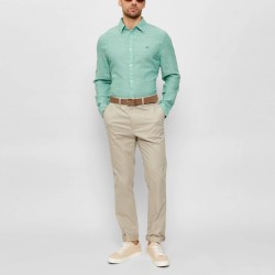 Tommy Hilfiger Camisa De Lino Linen Blend Shirt Verde Bahama Green Hombre
