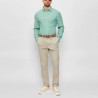 Tommy Hilfiger Camisa De Lino Linen Blend Shirt Verde Bahama Green Hombre