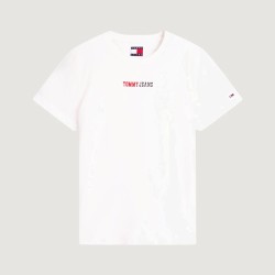 Tommy Hilfiger Camiseta Reg Essential Logo Blanco Ecru Mujer