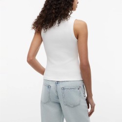 Tommy Hilfiger Camiseta Denim Essentials Blanco Ecru Mujer